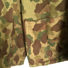 Unique Tailored Camo Jacket, HBT Frogskin, WWII, hem detail