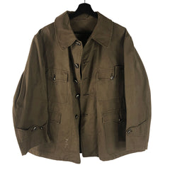 French Vintage Impermeable Light Canvas Hunting Jacket