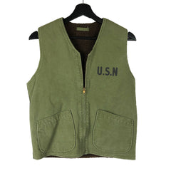 1940s Stenciled US Navy Lined Deck Vest