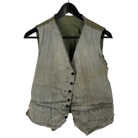 1930s French Pinstripe & HBT Workwear Vest