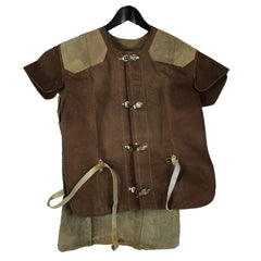 C1940 Vintage French Leather Welder Blacksmith Smock Apron