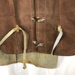 C1940 Vintage French Leather Welder Blacksmith Smock Apron
