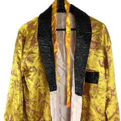 Vintage C1950 Japanese Silk Smoking Jacket Souvenir Kimono