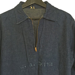 Stenciled US Navy Raw Indigo Denim Pullover